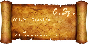 Ollé Szabina névjegykártya