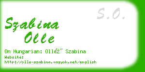 szabina olle business card